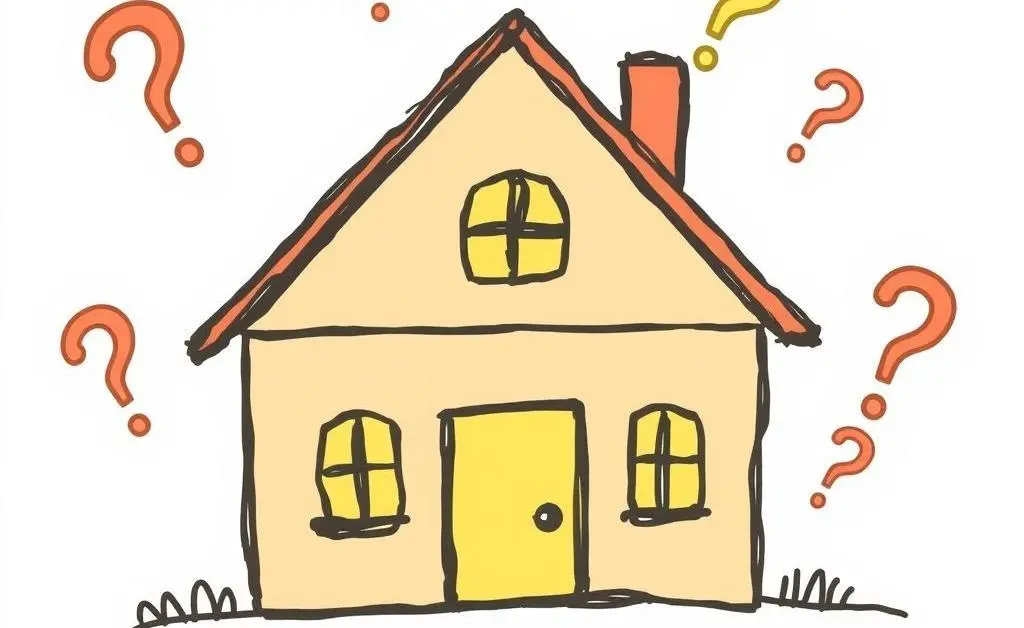 A house with dollar signs and question marks around it