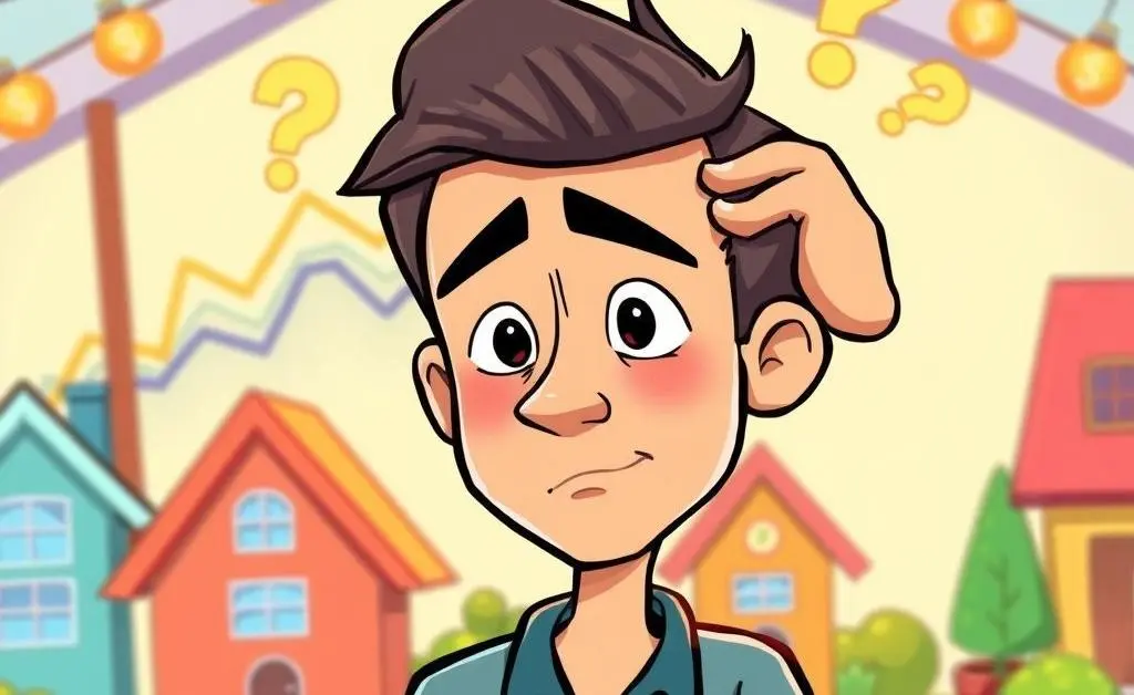 Illustration of a confused homebuyer