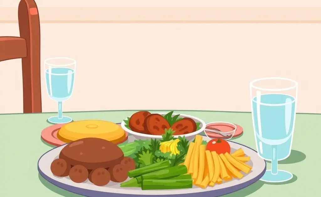 A dinner table set with a homemade meal