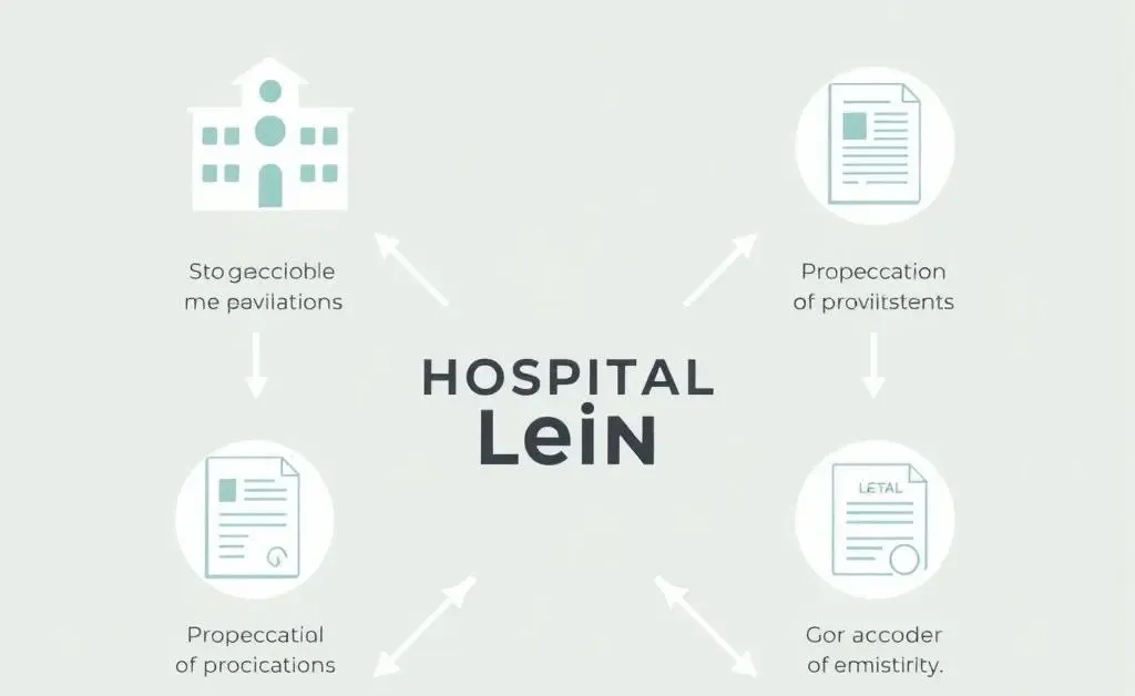 Diagram explaining the concept of a hospital lien