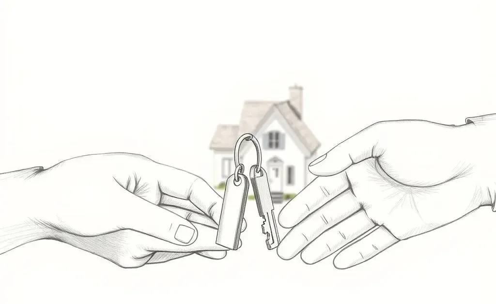 Handover of house keys.