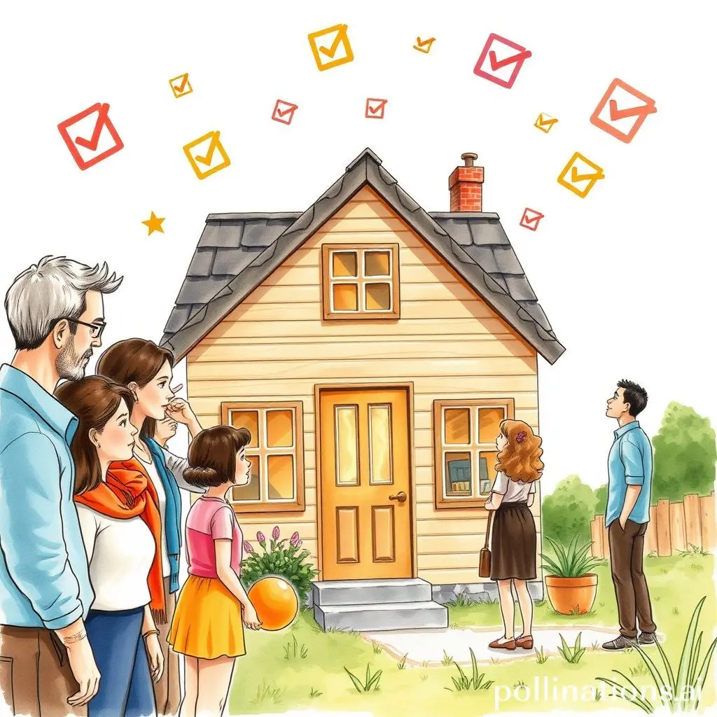 People viewing a house with checklist items