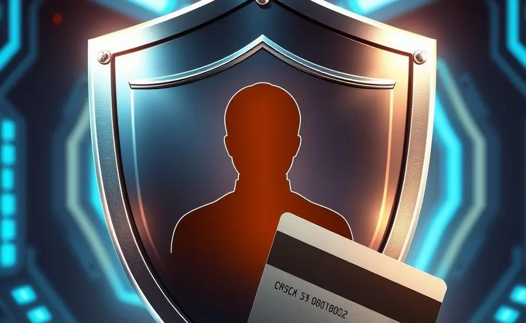 Illustration of identity theft protection shield