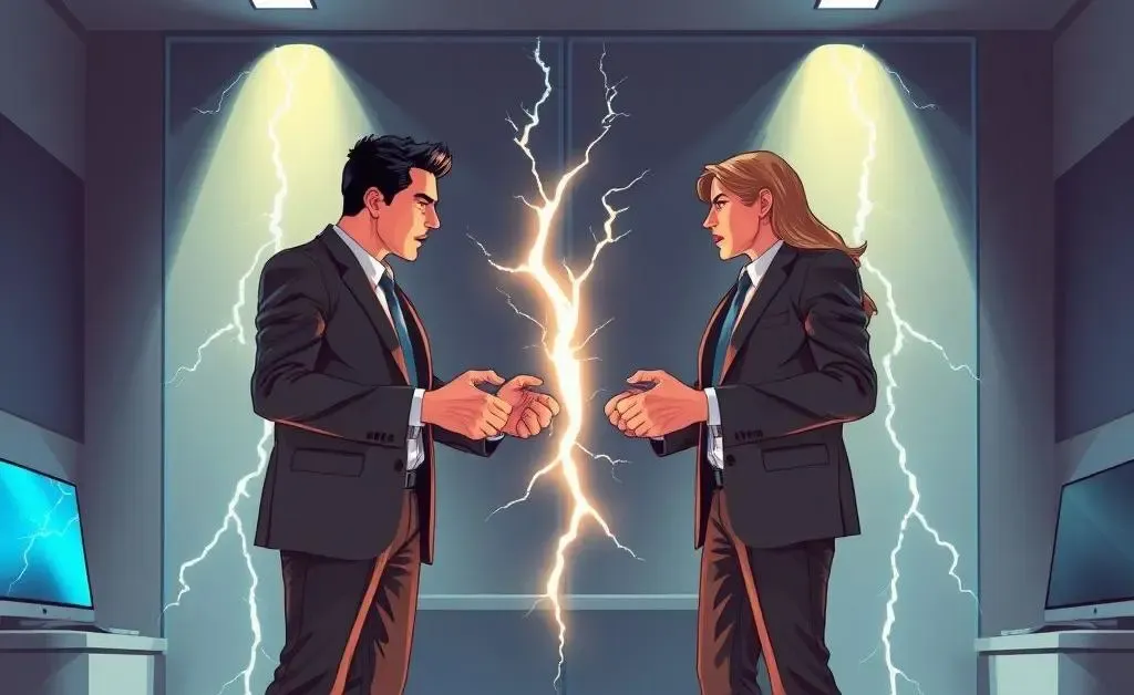 Colleagues facing conflict