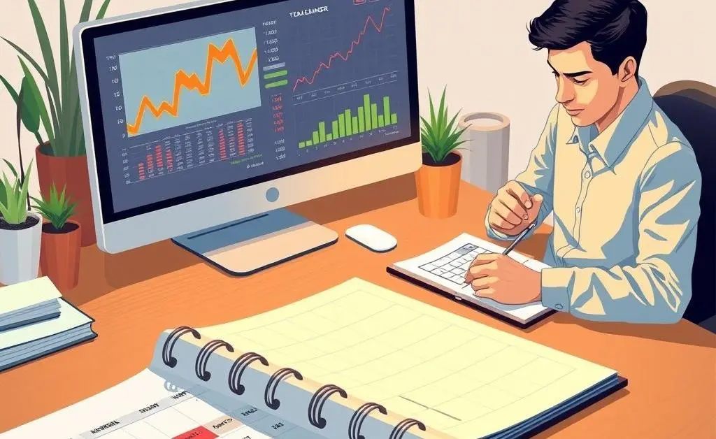 Person calculating tax dates and rates