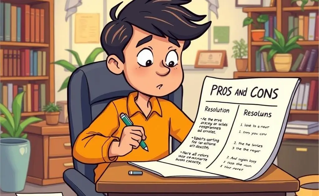 Pros and cons list for conflict resolution