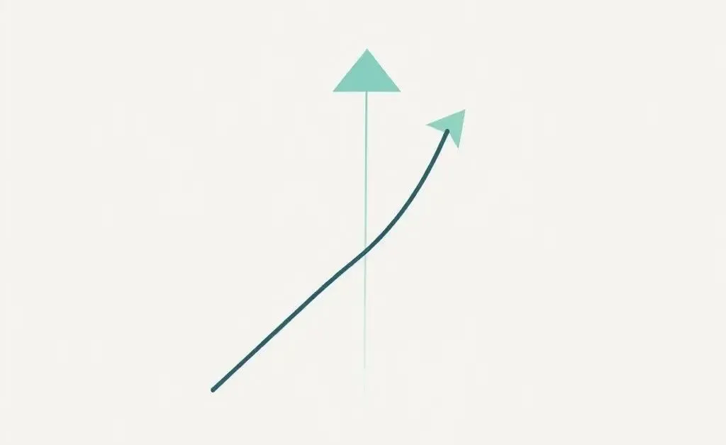 Arrow pointing upwards, symbolizing increasing home values.