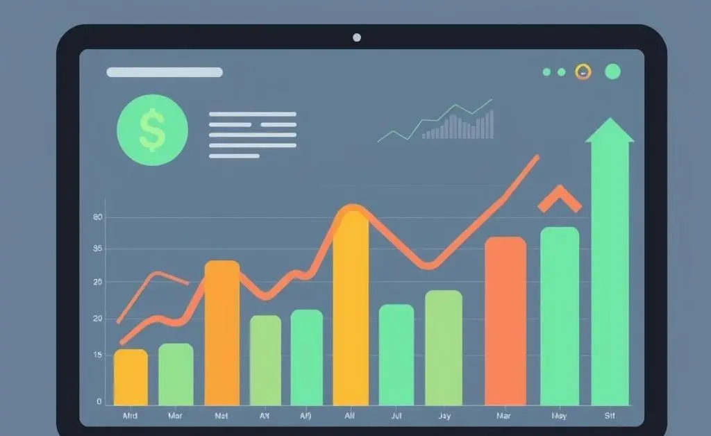 Digital portfolio showing growth graphs