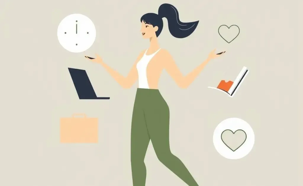 Woman juggling career and health