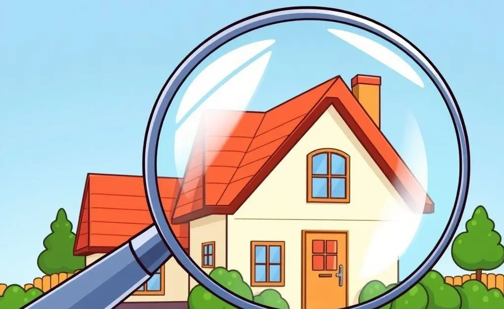Magnifying glass over a house, representing careful mortgage search.