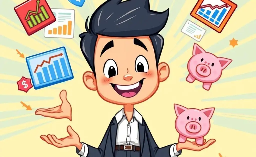 Person juggling different investment options