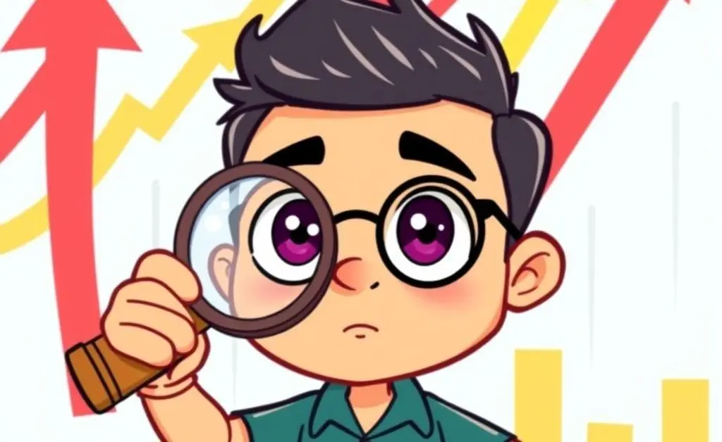 A beginner investor examining stock market trends