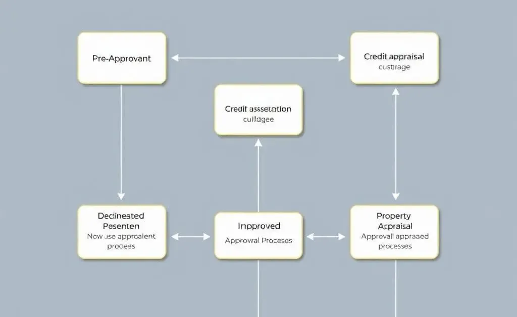 A flowchart illustrating the steps from mortgage pre-approval to closing the deal.