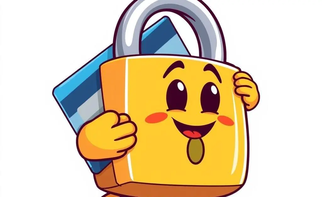 Lock and credit card symbolizing credit protection