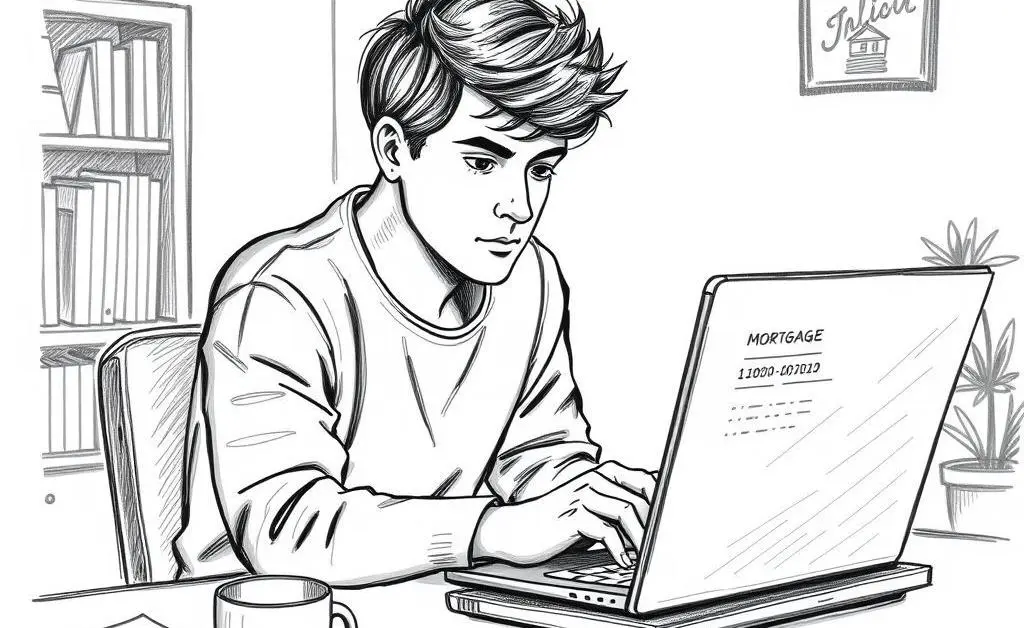 Person researching mortgages