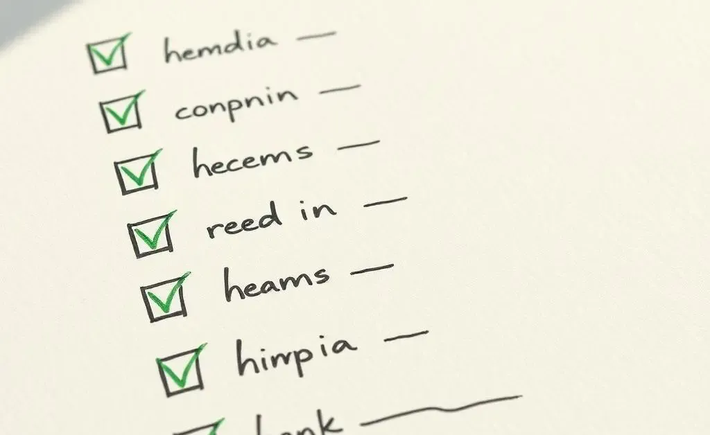 Checklist with completed items