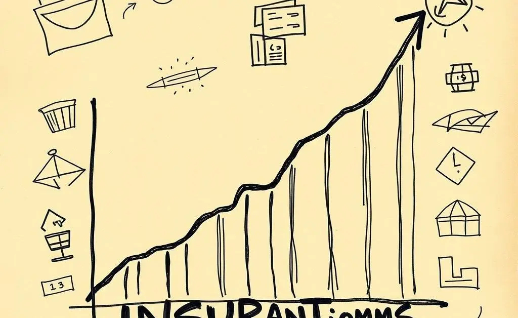 Graph indicating rising insurance premiums over time.