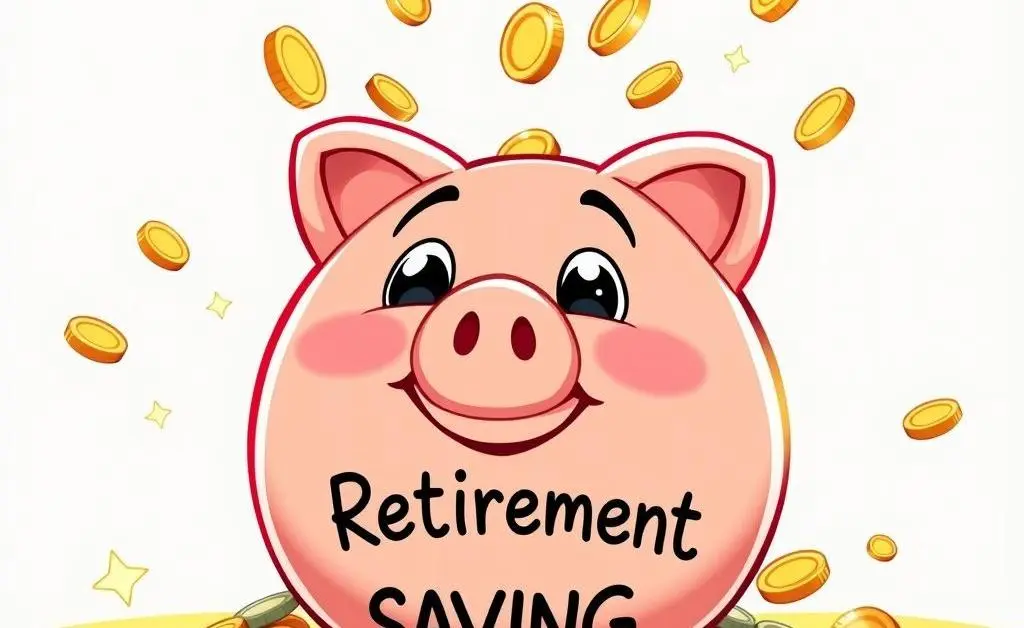 A piggy bank labeled 'Retirement Savings'.