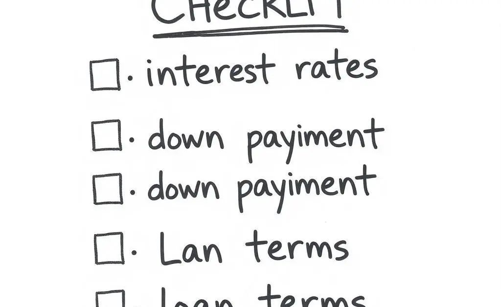 A hand-drawn checklist of mortgage essentials