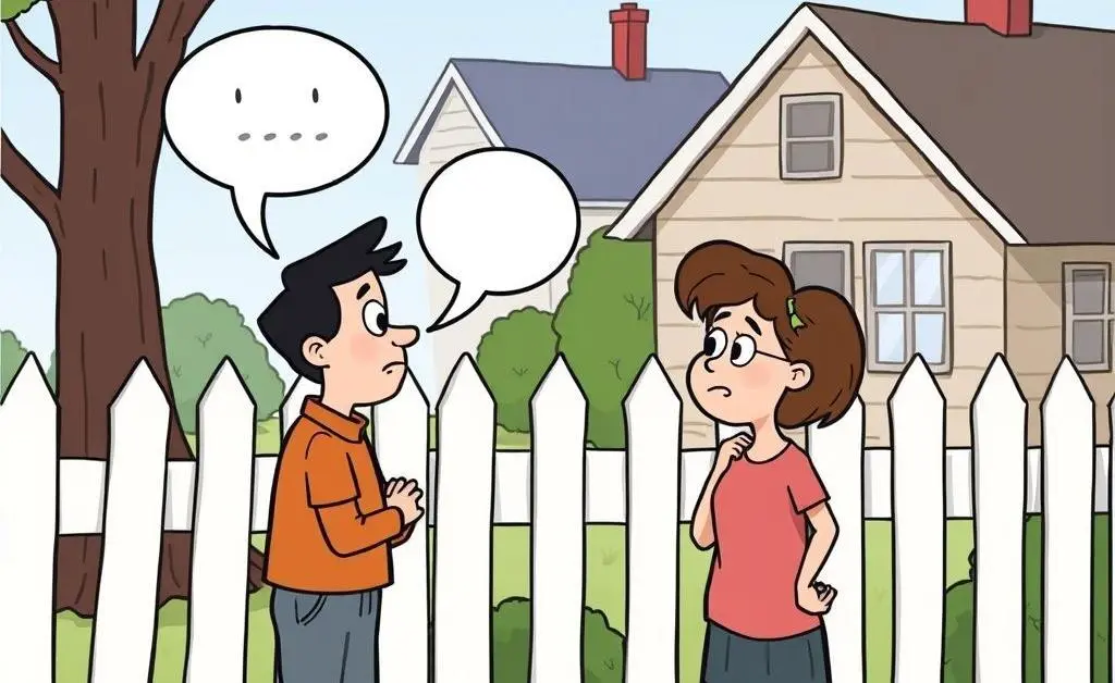 Cartoon of a neighborly conversation