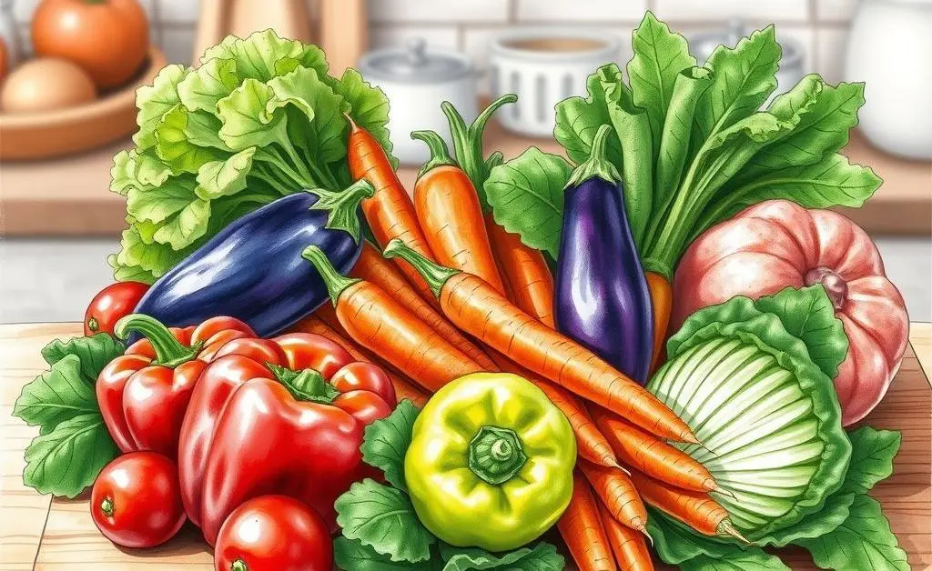 Various vegetables on a cutting board