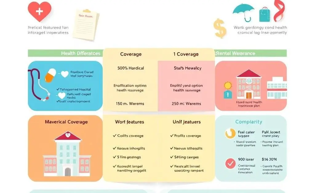 Comparison chart of health insurance options