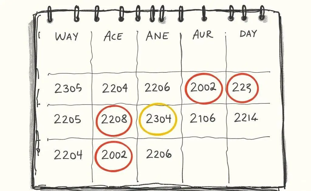 Calendar with credit card due dates circled