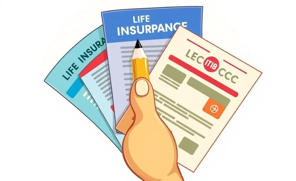Hand holding life insurance policy documents