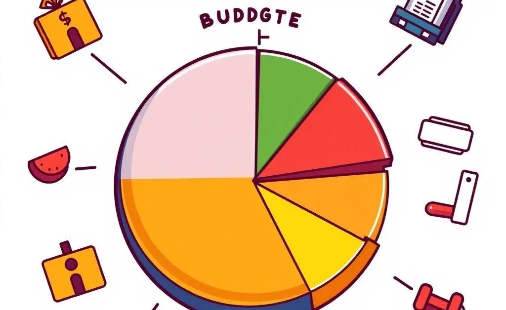 Pie chart illustrating a budget breakdown