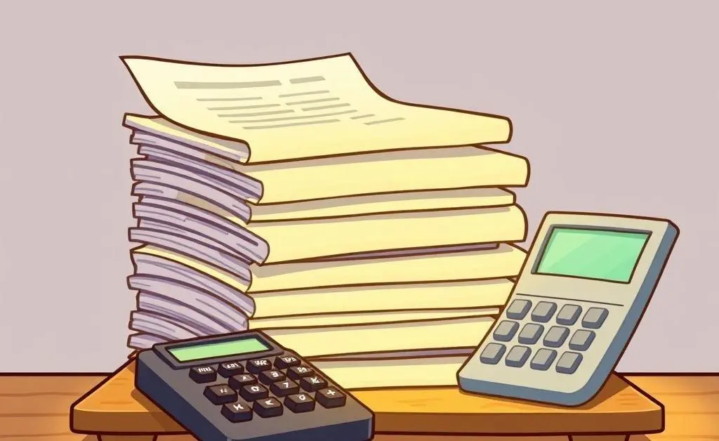 Documents and calculator on a table