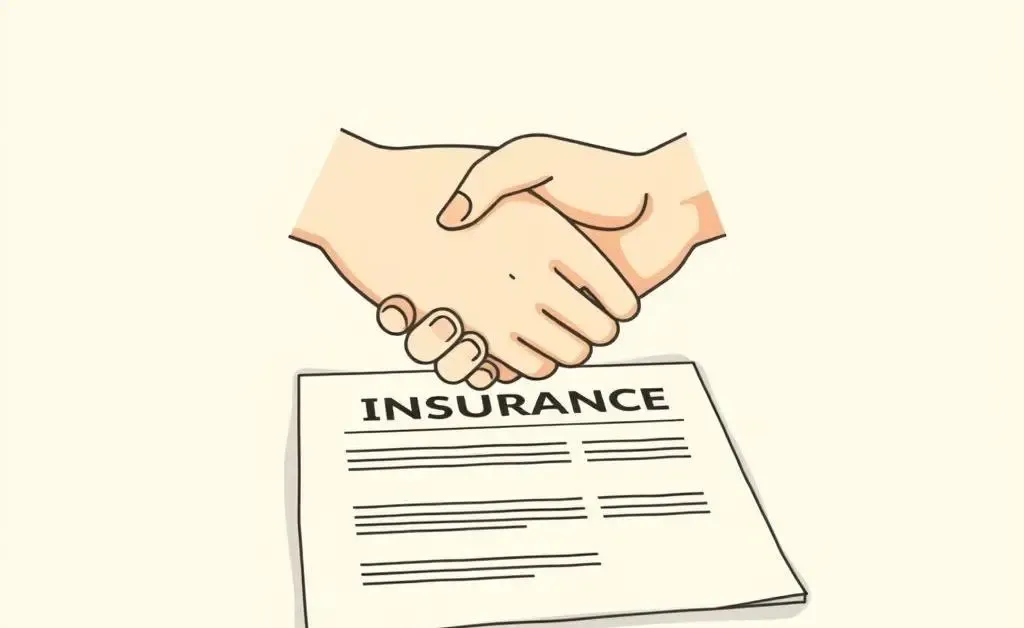 Handshake over an insurance policy document