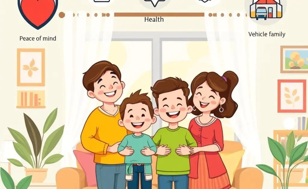 A happy family with insurance coverage
