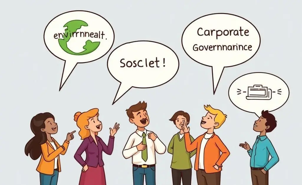 People discussing ESG topics
