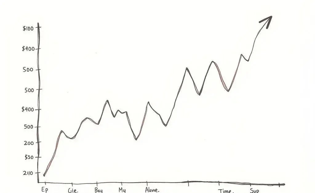 Graph showing exchange rates fluctuating