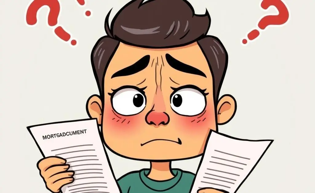 Stressed individual with mortgage papers