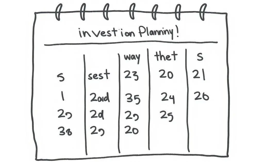 Illustration of a calendar with financial planning notes.