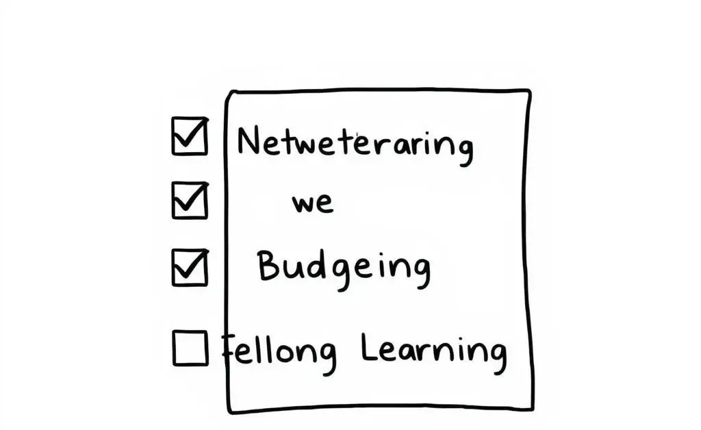 An illustration of a checklist with life skills for post-grad success.