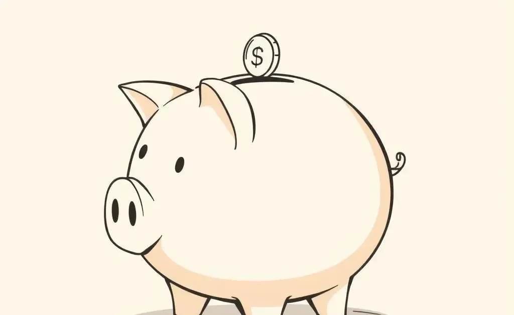 Piggy bank with coins being added