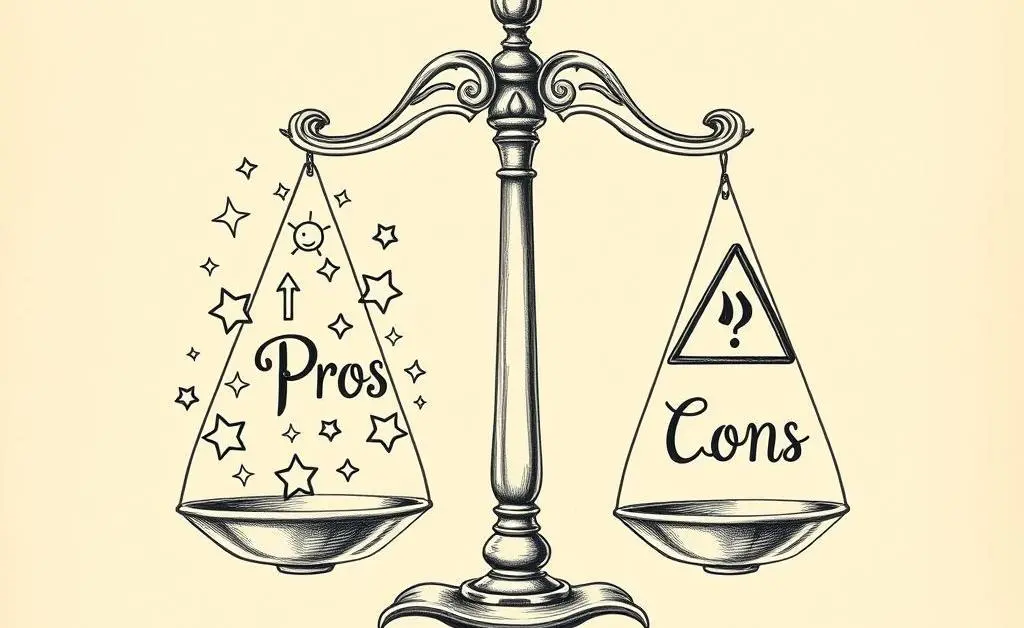 Scale weighing pros and cons