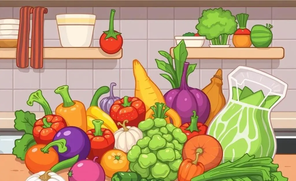 Fresh ingredients on a kitchen counter