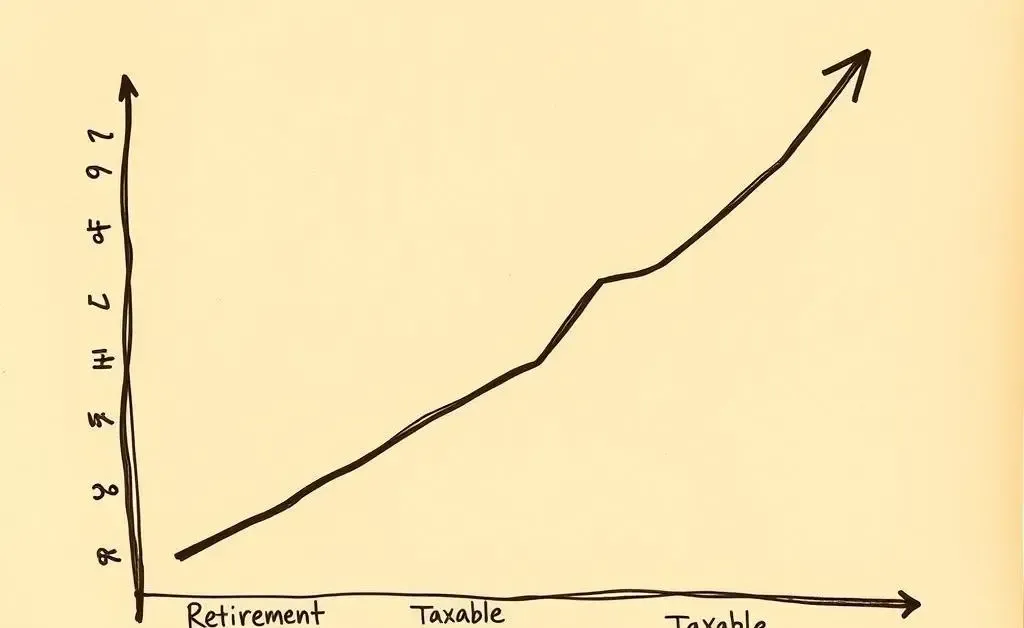 Growth chart comparing 'Retirement Account' and 'Taxable Account'.