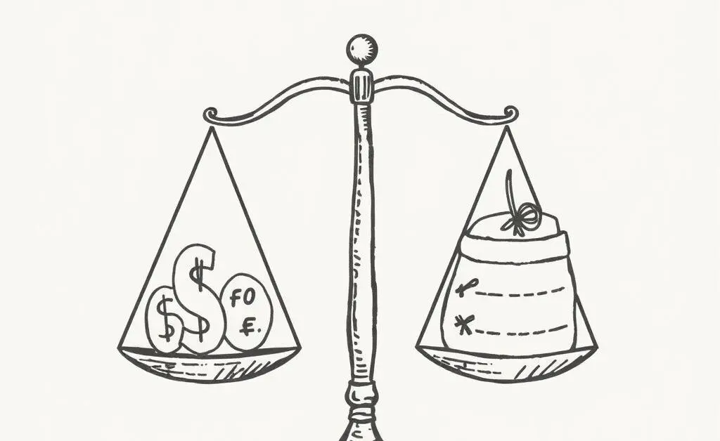 A scale balancing tuition costs against a family budget.