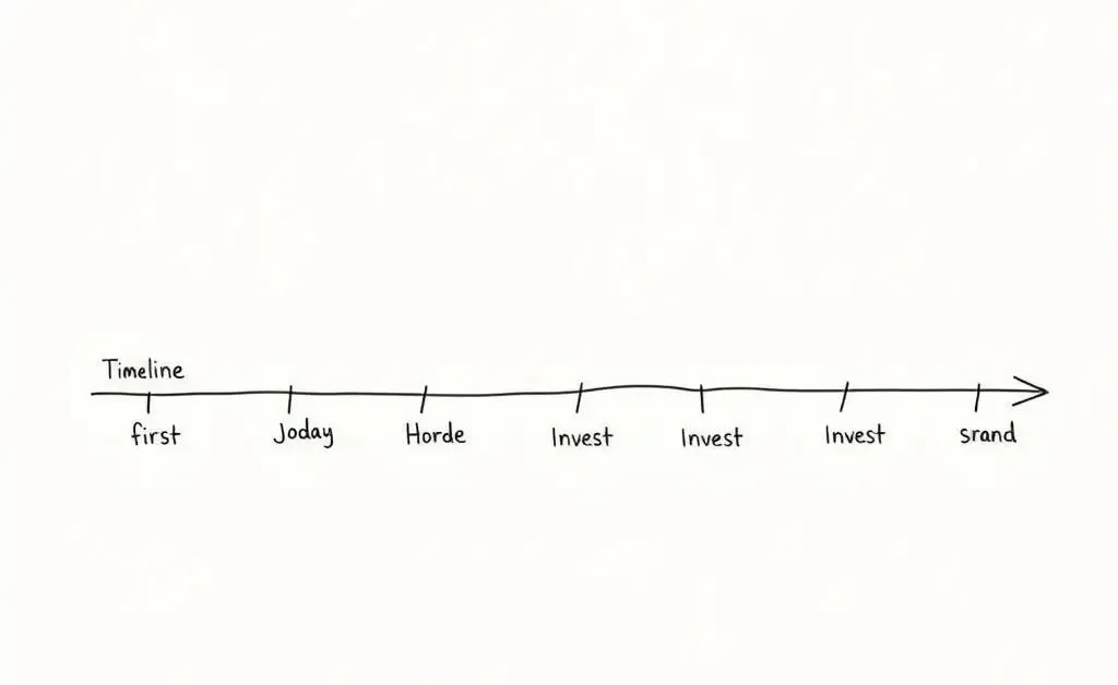 Financial timeline with milestones