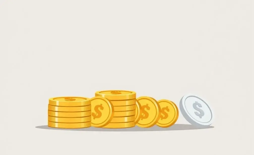 A stack of coins growing bigger