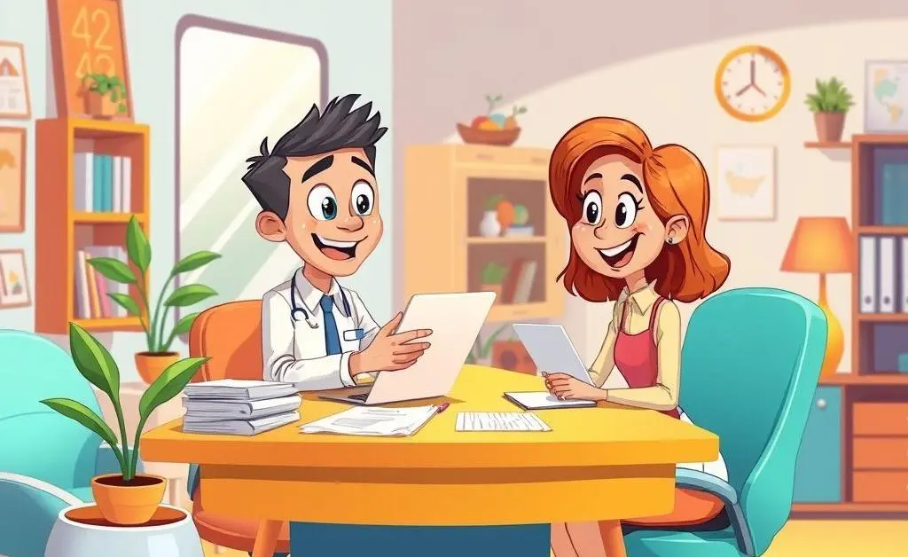 Insurance agent helping a customer