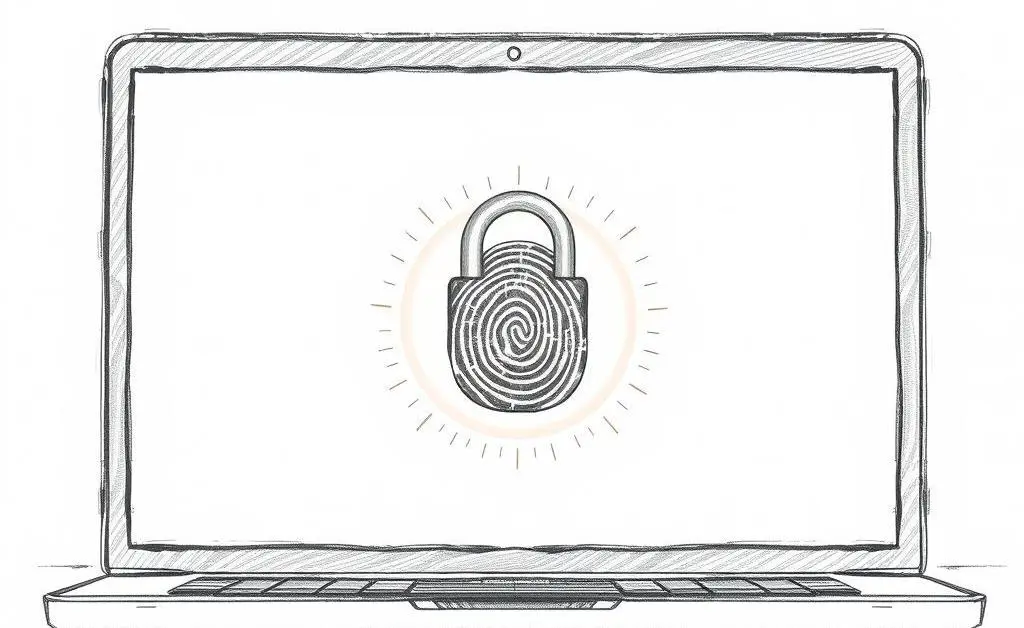 Digital lock on a laptop screen