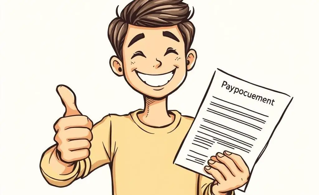 Borrower with approved loan papers and a thumbs up