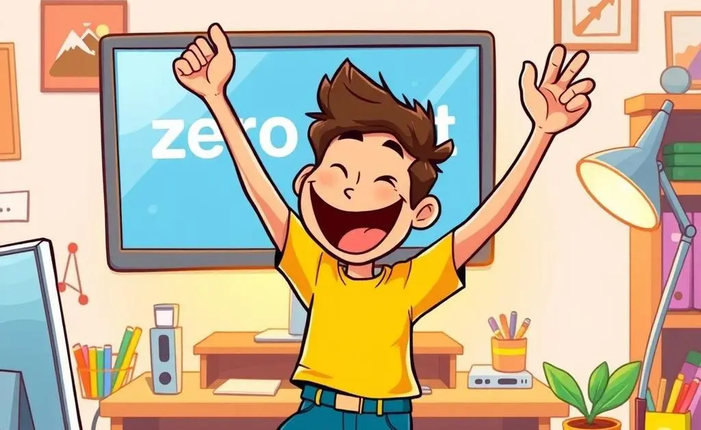 Person celebrating zero debt