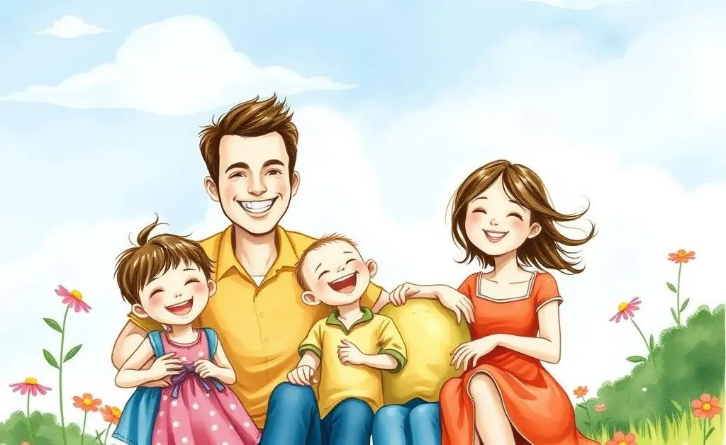 A happy family enjoying a day out, indicating financial well-being without stress.