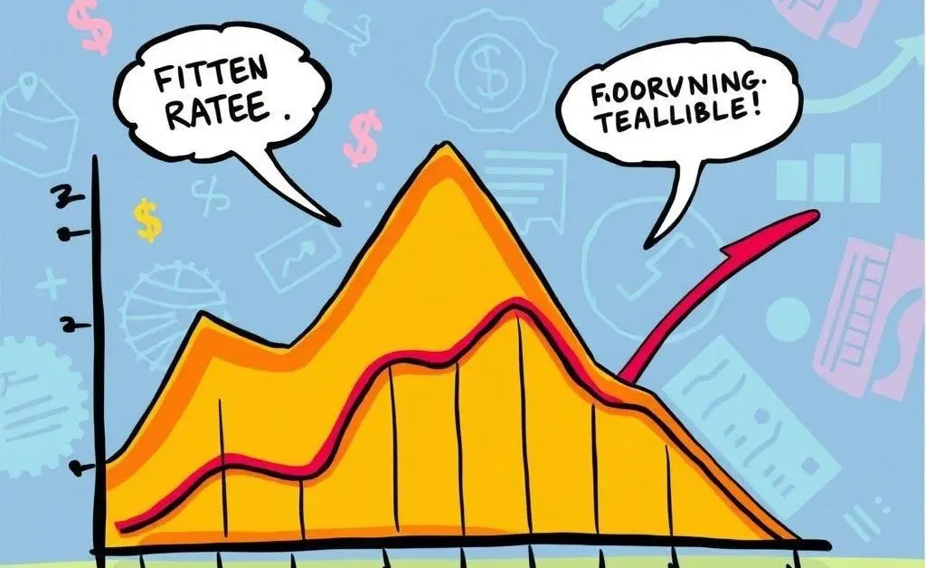 Graph illustrating fixed and variable interest rates